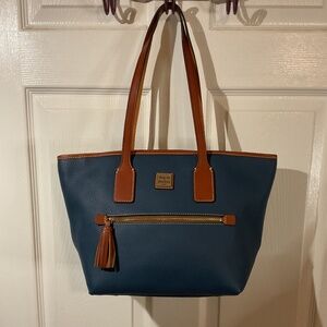 NWT Dooney & Bourke Pebbled Leather Midnight Blue Small Tote Bag